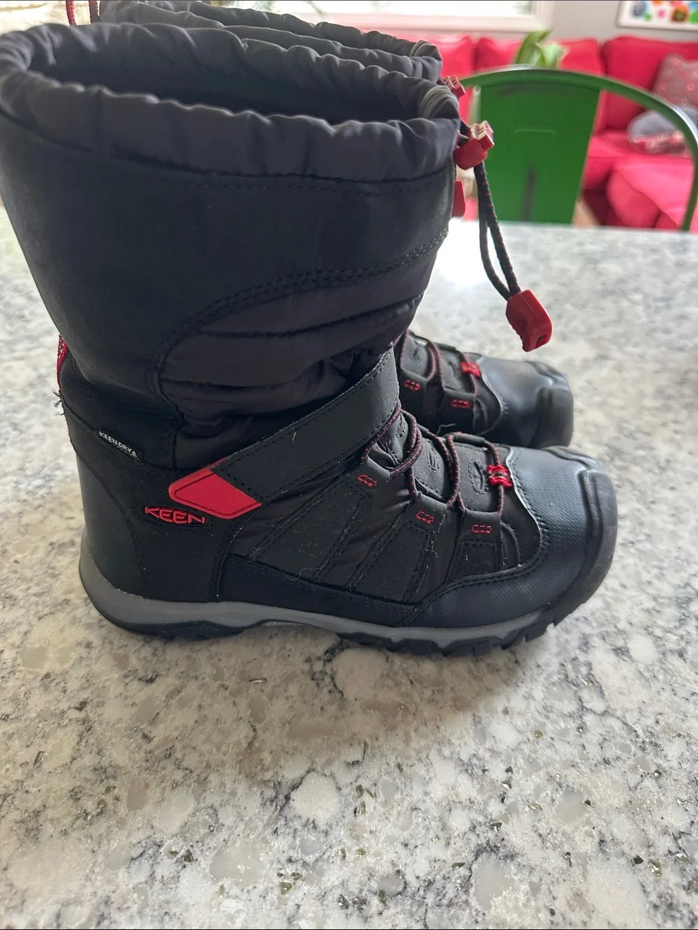 Keen Kids Black Boots with Pink Accents